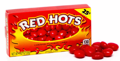 The new take on the classic Red Hots cinnamon candy.